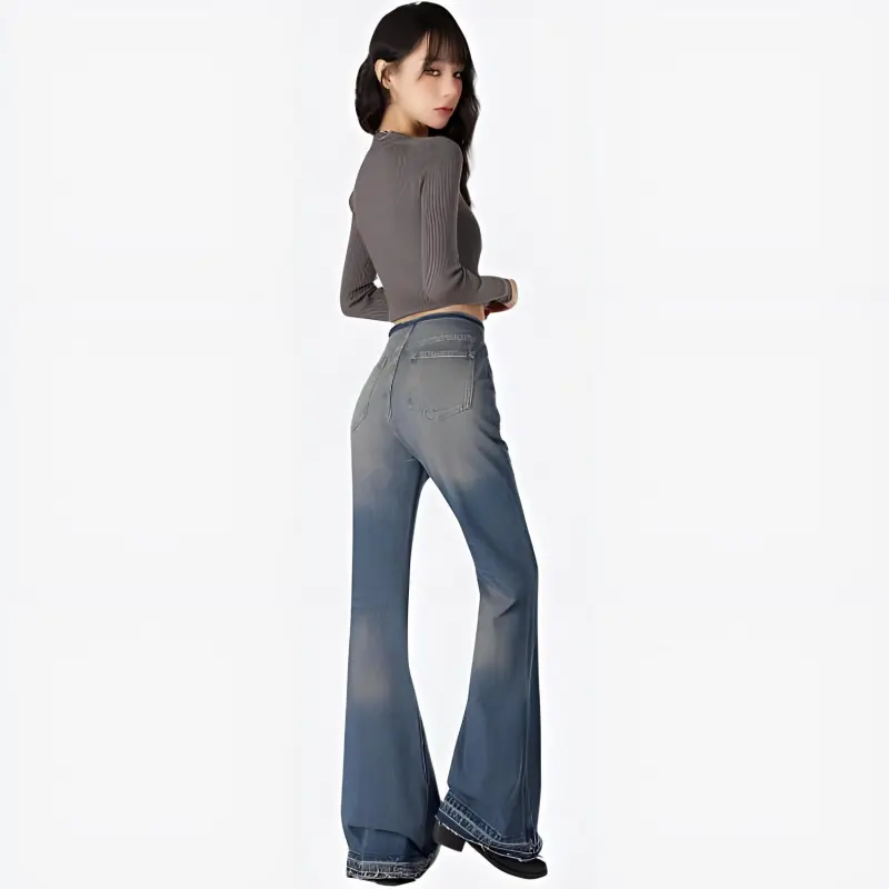 YINLEI Jeans Women's Vintage Blue-2