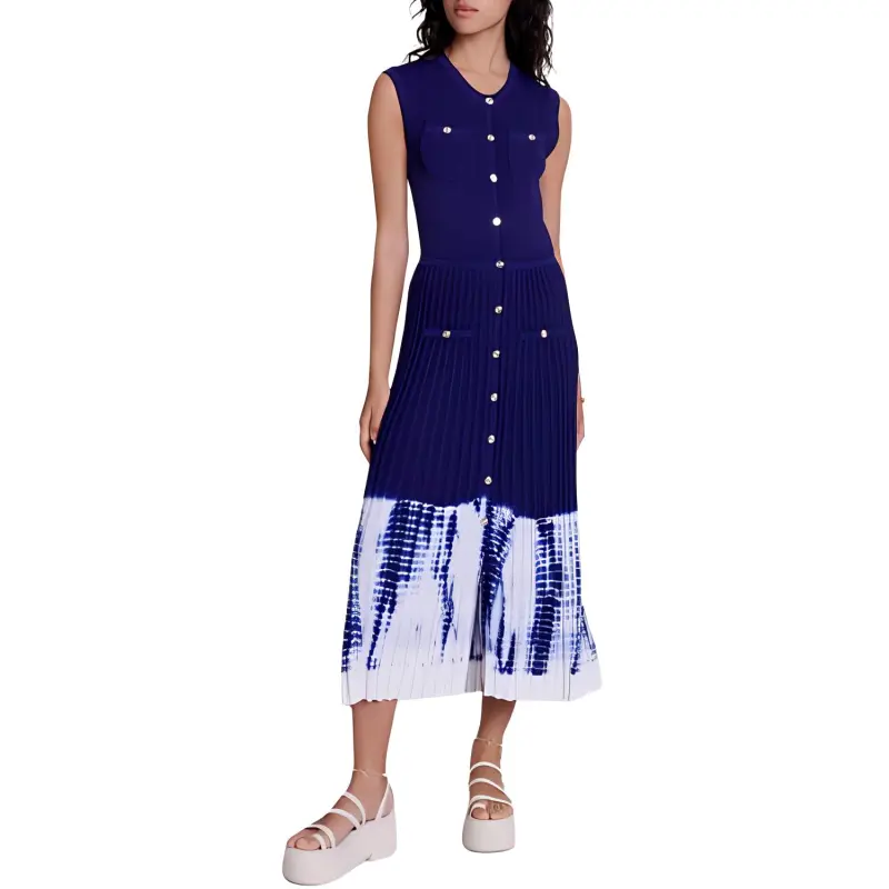 Maje Tie dye Ribbed Maxi Dress-1