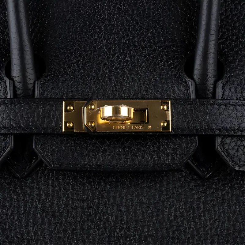 HERMES Birkin Leather Handbag Women's Black-11
