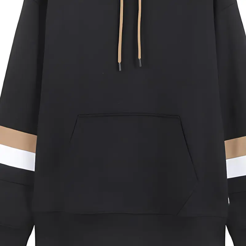HUGO BOSS Striped Drawstring Hoodie-3