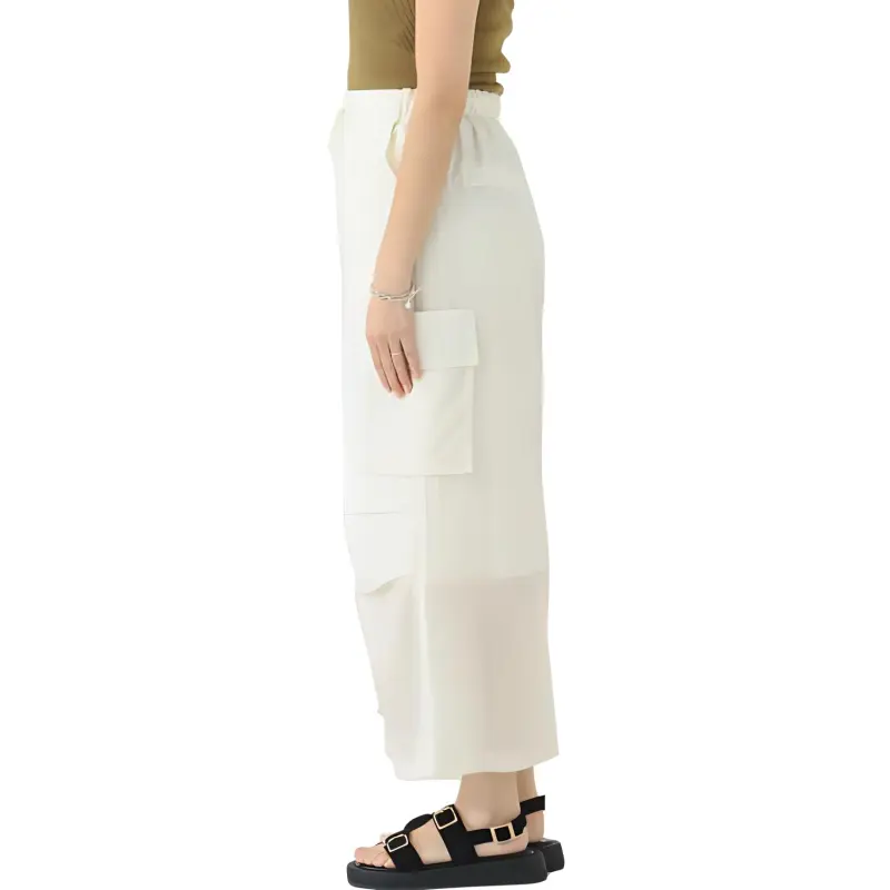 Beams Casual Long Skirts Women's White-2