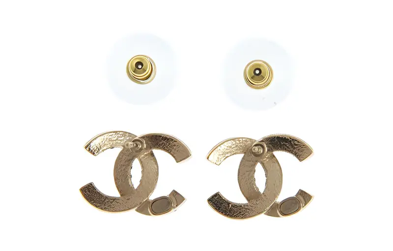 CHANEL Earrings Women's Gold/Black-1