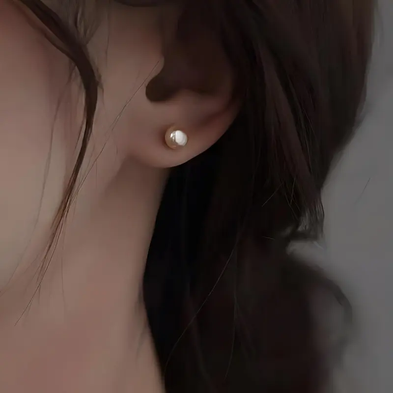 UX S999 Fine Silver Stud Earrings Women's-6