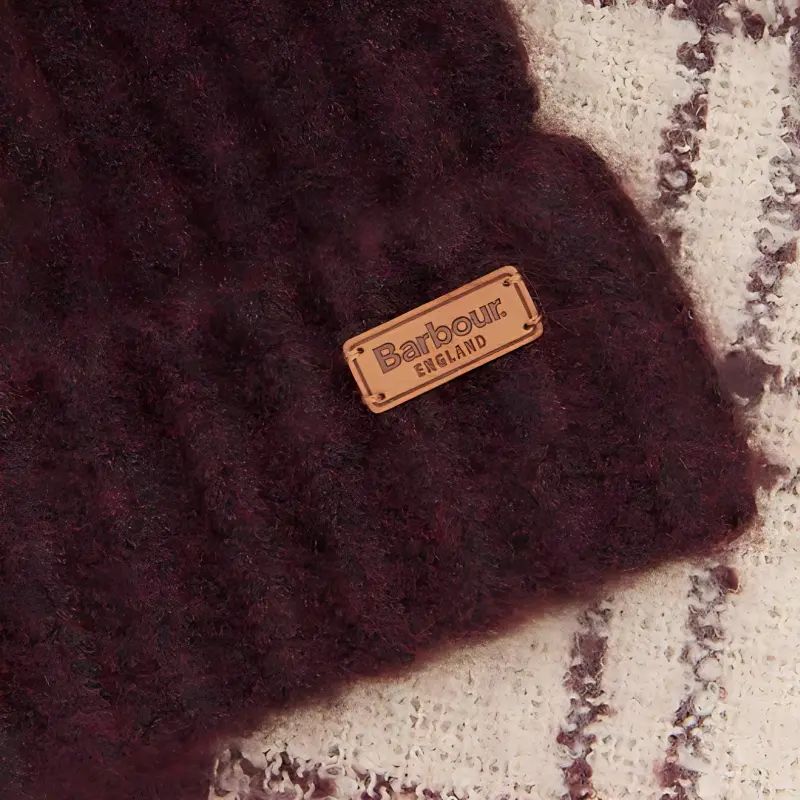 BARBOUR Elastane Knit Scarves Unisex Crimson Pearl Color-3