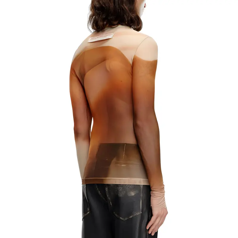 DIESEL X ToFF Pr-T-Sielar-Ss Close-Up Printed Tulle T-Shirt-3
