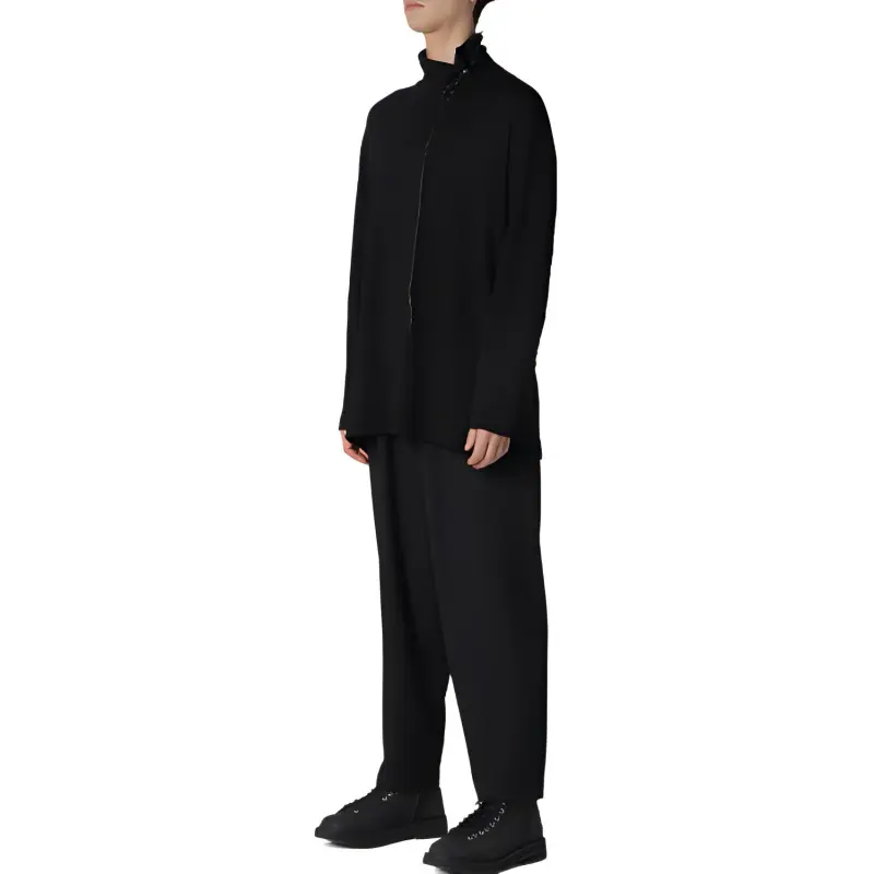 Yohji Yamamoto Whipstitch-Trim Fine Knit Jumper-2