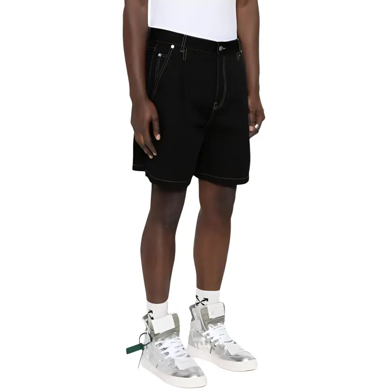 OFF WHITE Embroidered logo Denim Shorts-3