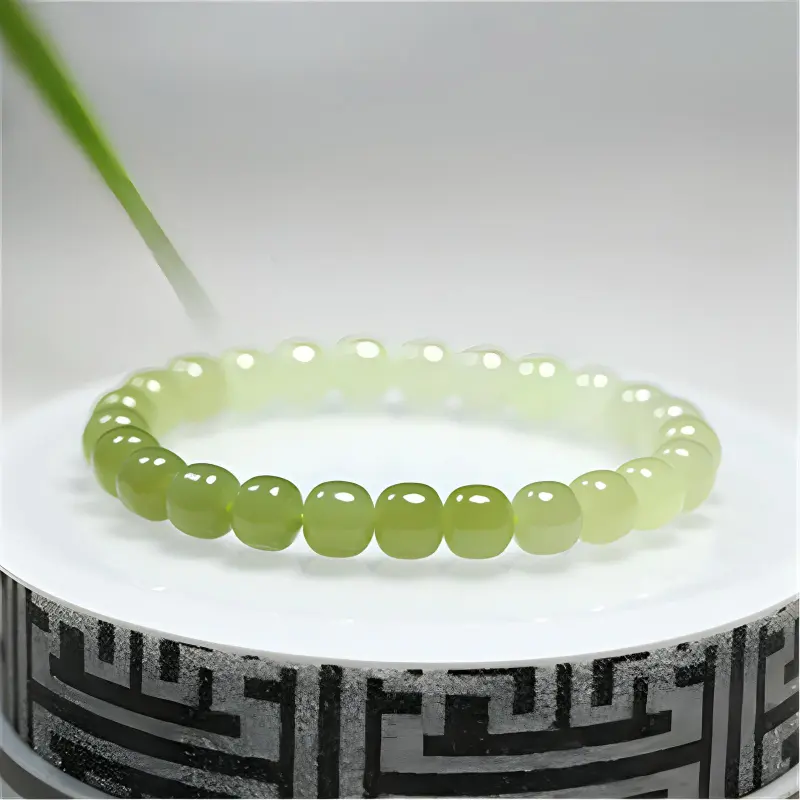 BYTHERE Bracelets Pale Greenish White Jade Unisex-3