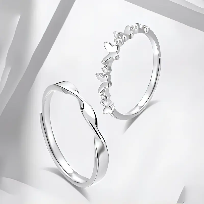 CHINA GOLD 925 Sterling Silver Rings Unisex-4