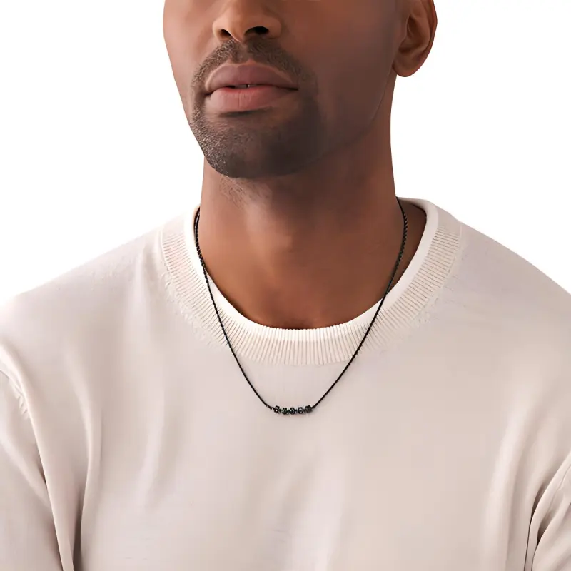 EMPORIO ARMANI Stainless Steel Necklaces Men's Dark Gray-1
