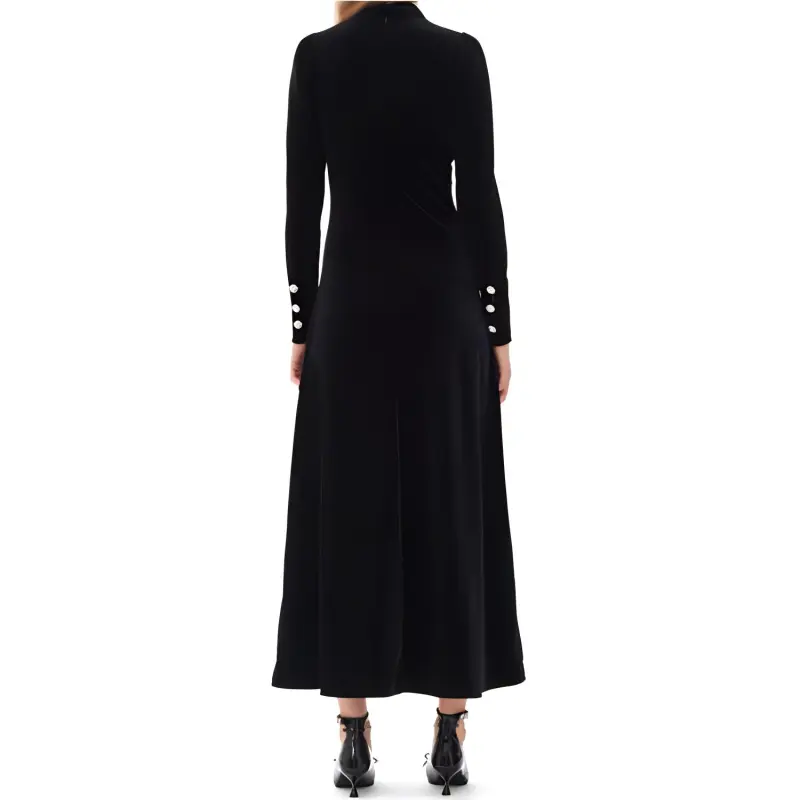 GANNI Velvet Long Dress-3