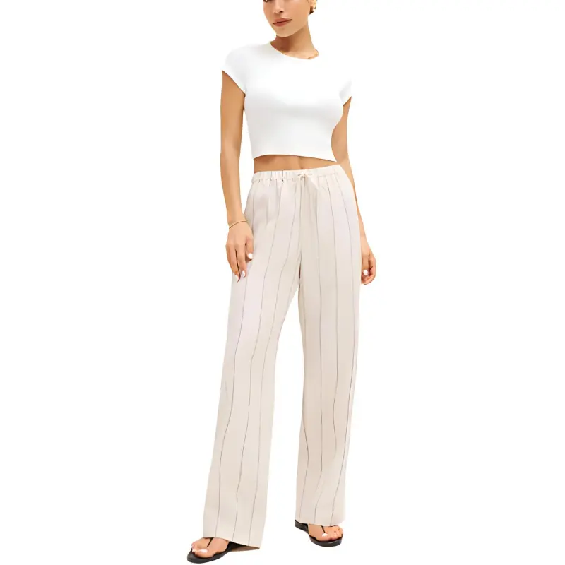 REFORMATION Olina Linen Pant Casual Pants Women's Pizzano-1