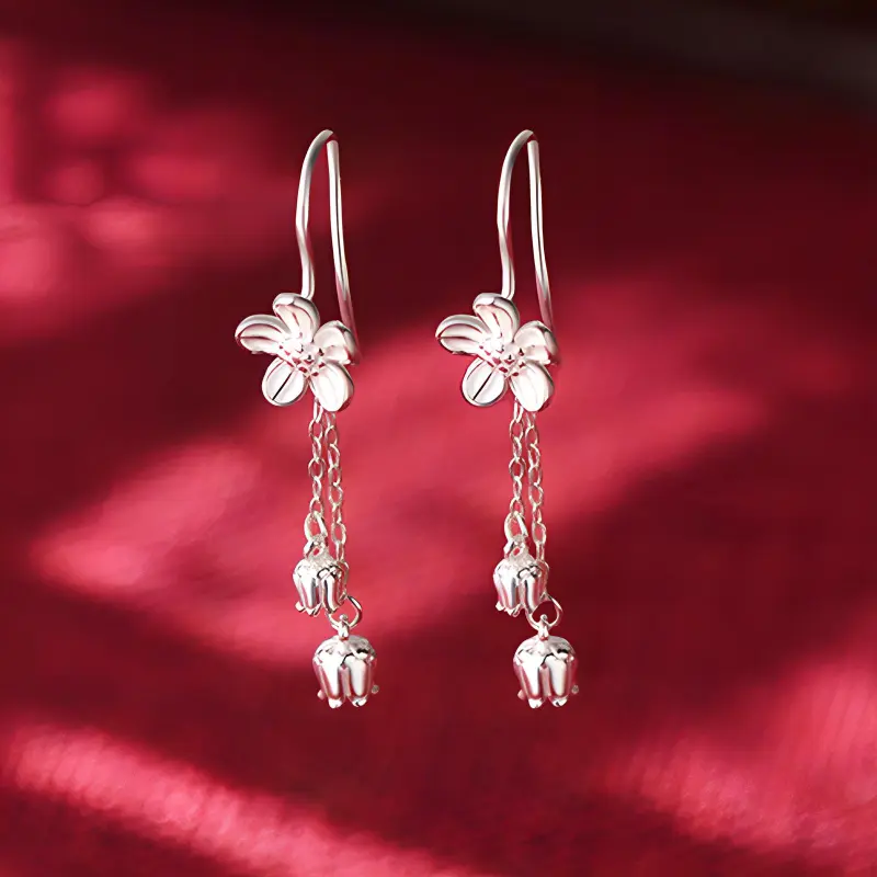 Xuanman 999 Fine Silver Earrings Women's-4