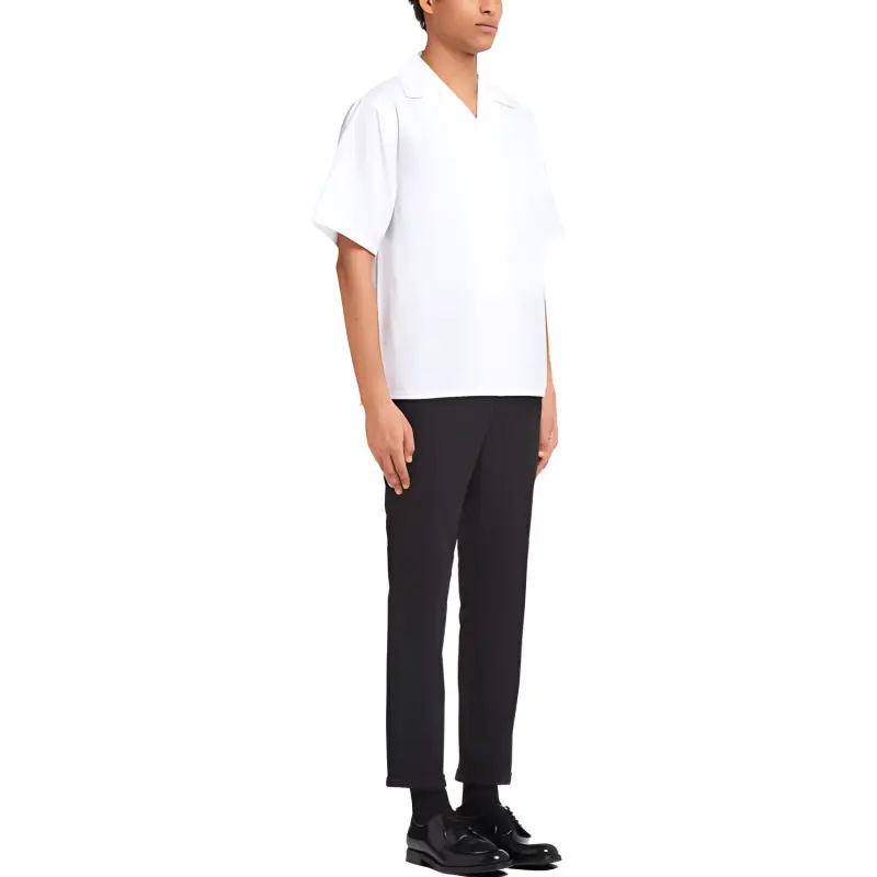 PRADA Logo-patch Bowling Shirt-3