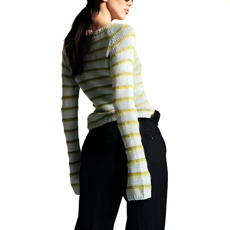 MARNI Mohair Striped Jumper 'Iris Blue'-4