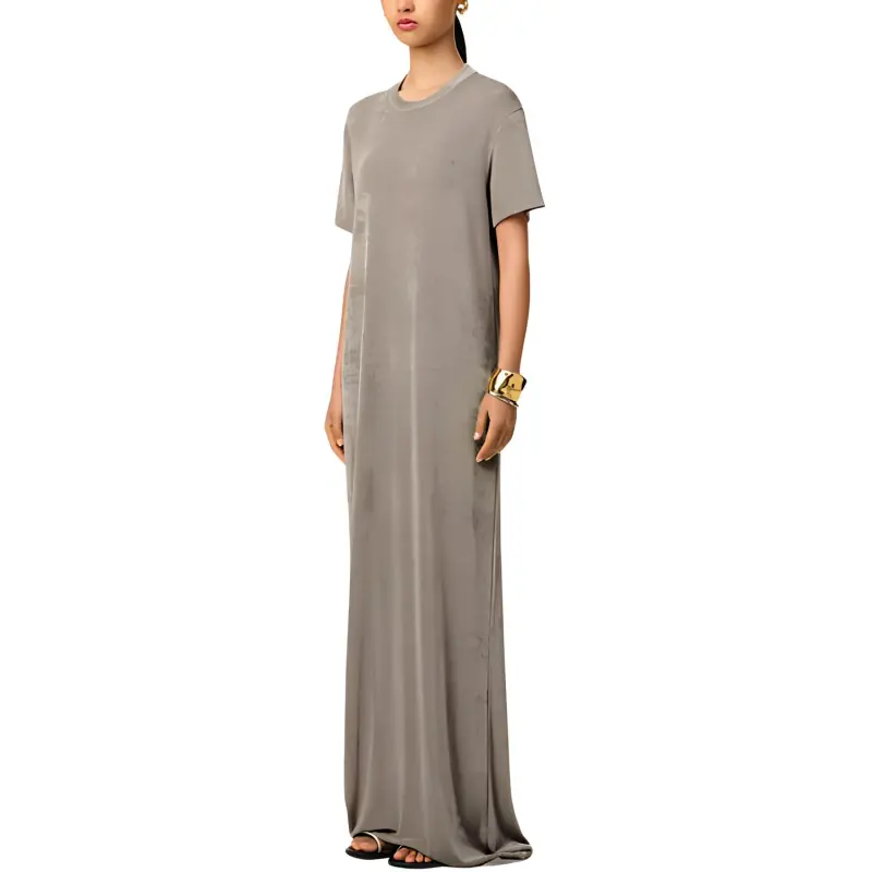AMIPARIS Paris Rib Jersey Short Sleeve Long Dress-3