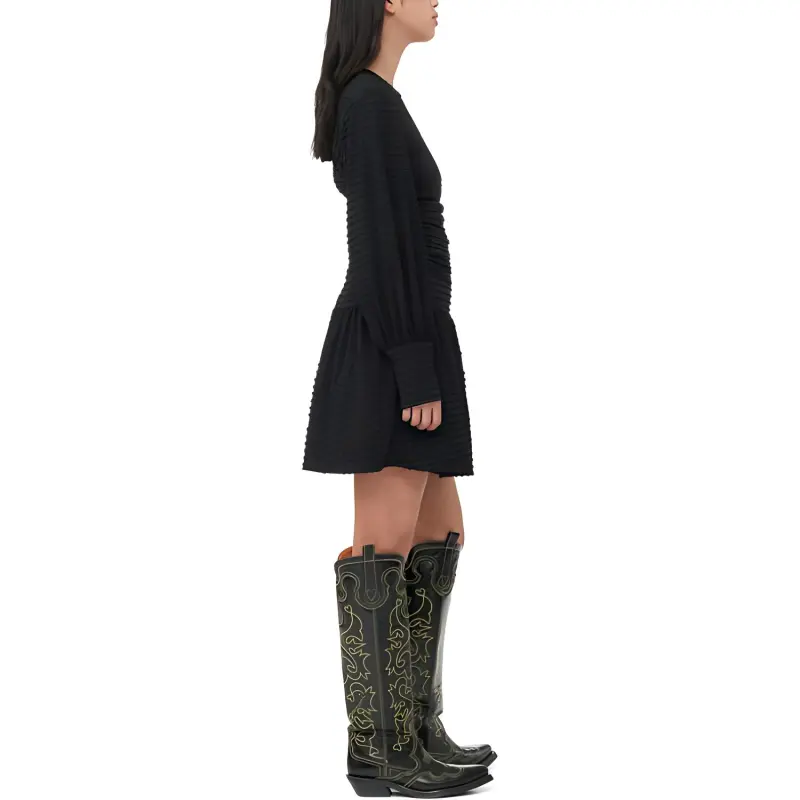 GANNI Long Sleeved Dresses Women's Black-3