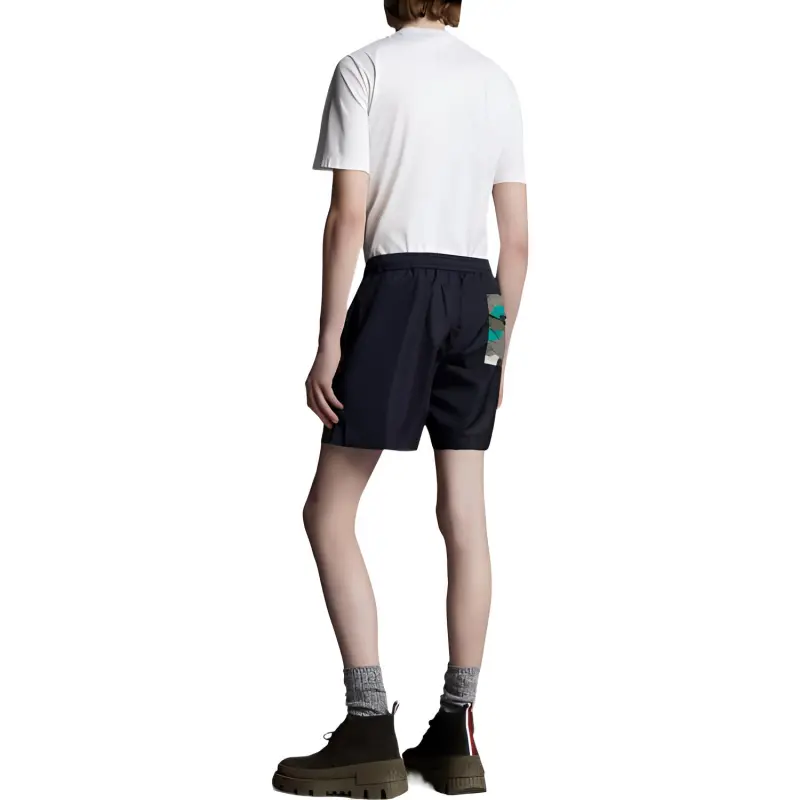 Moncler SS22 Casual Shorts Men Blue Camouflage-2