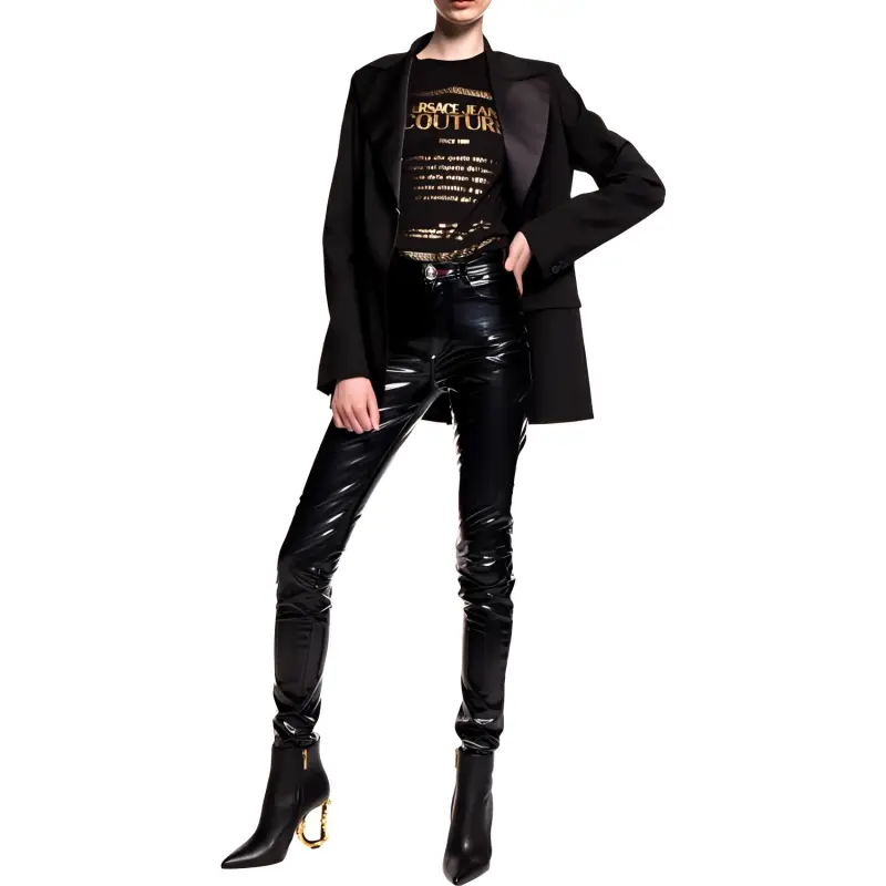 VERSACE SS23 T Shirt Women's Black Gold-1