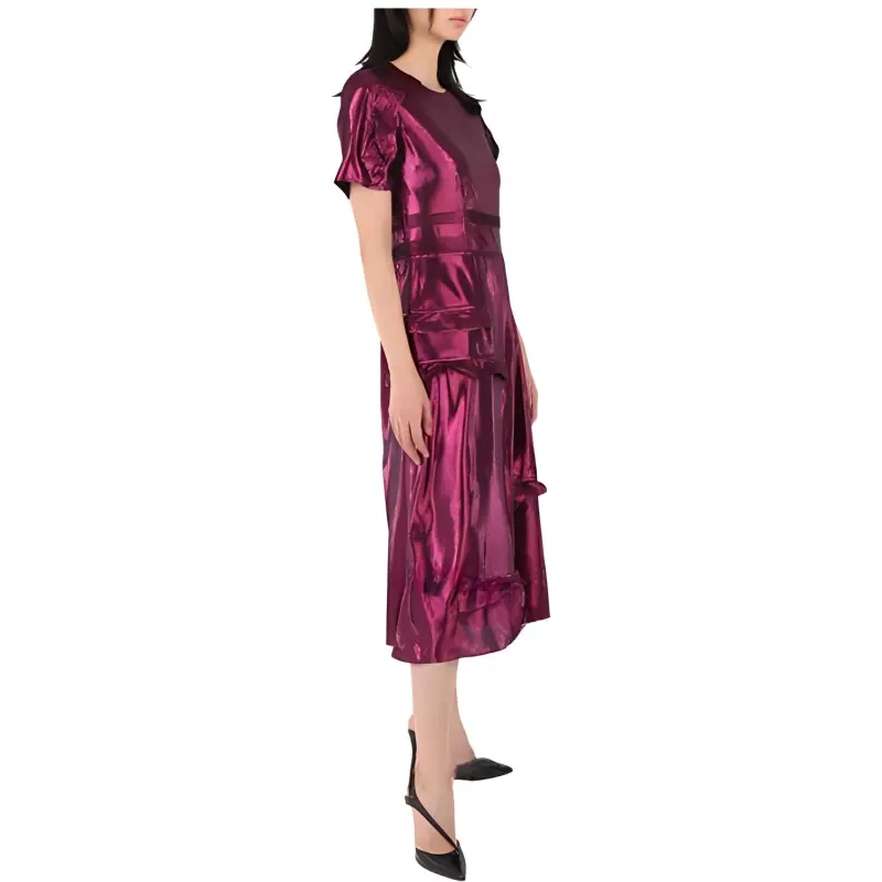 Burberry Short-Sleeved Dresses Women's Red-3