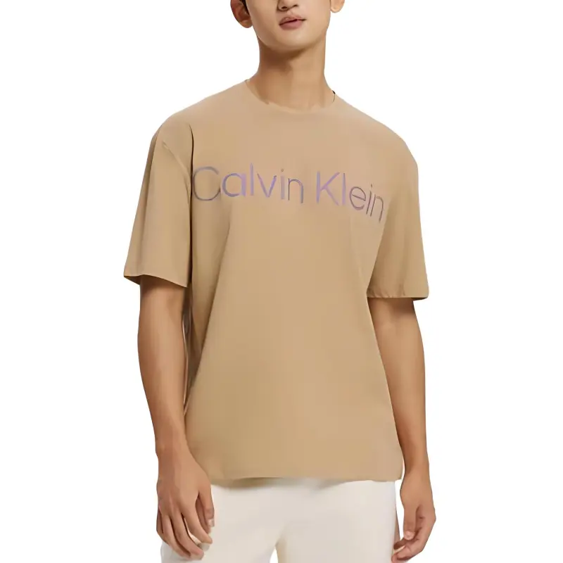 CK/Calvin Klein T-Shirt Men's Stone Gray Yellow-1