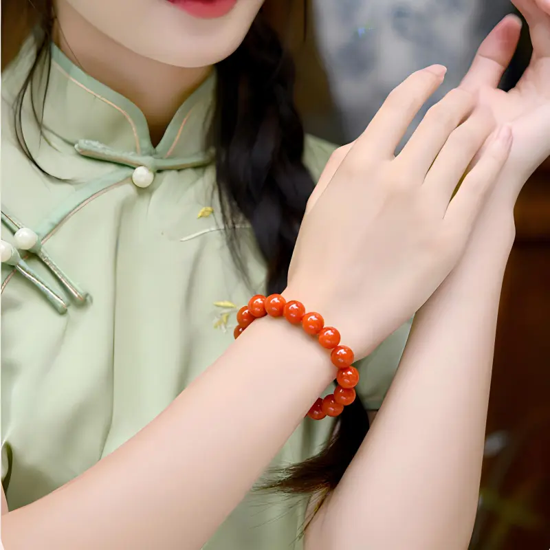 Cuizu Southern Red Agate Fine Jade Bracelets Unisex-4