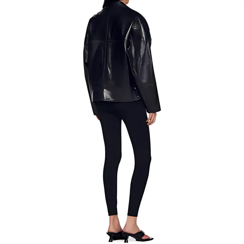 Sandro Asymmetric-fastening Leather Jacket-2