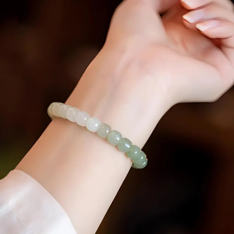 Xiaoyinjiang Hetian Jade Bracelets Women's Pale Greenish White Jade-1