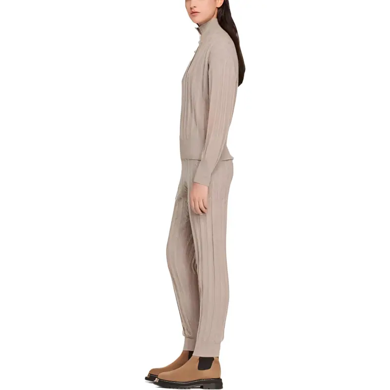 Sandro FW22 Turtleneck Fitted Sweater Women's Taupe-2