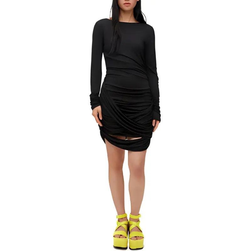 LOEWE Paula's Ibiza Draped Dress 'Black'-1