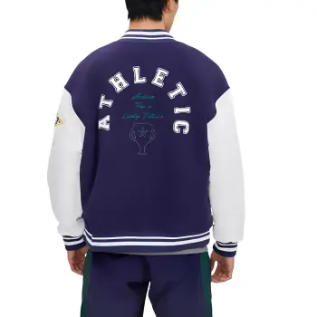 DECATHLON BACK TO 80S Baseball Jacket Unisex Night Purple