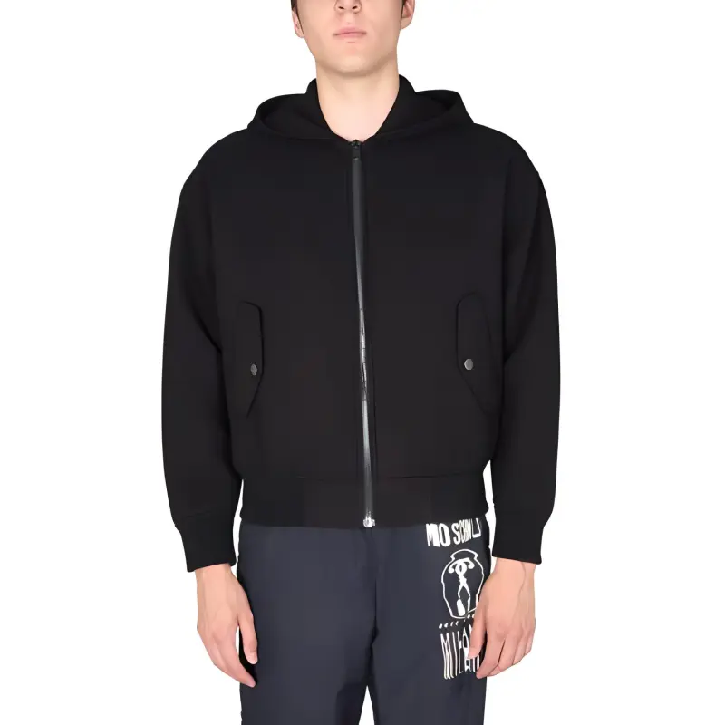 MOSCHINO Logo Printed Zipped Hoodie-4
