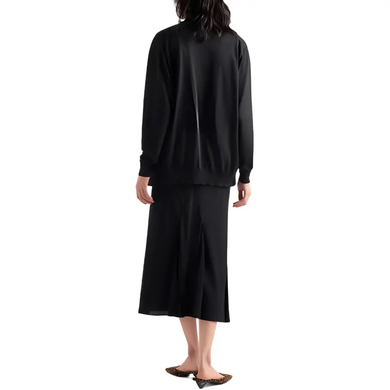 PRADA Sablé V Neck Dress-2