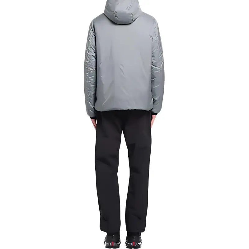 PRADA FW23 Prada Light Polyester Padded Jacket Aluminum Jackets Coats Men's Silver-2