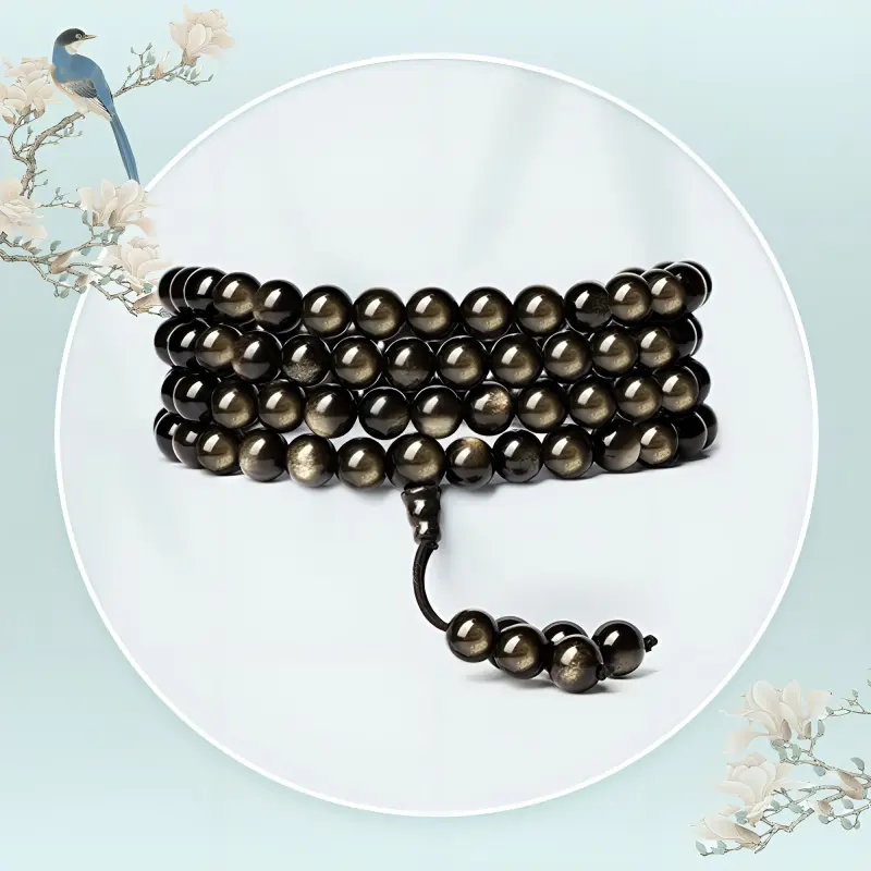JINGCHENGGOU Obsidian Jade Bracelets Unisex-3