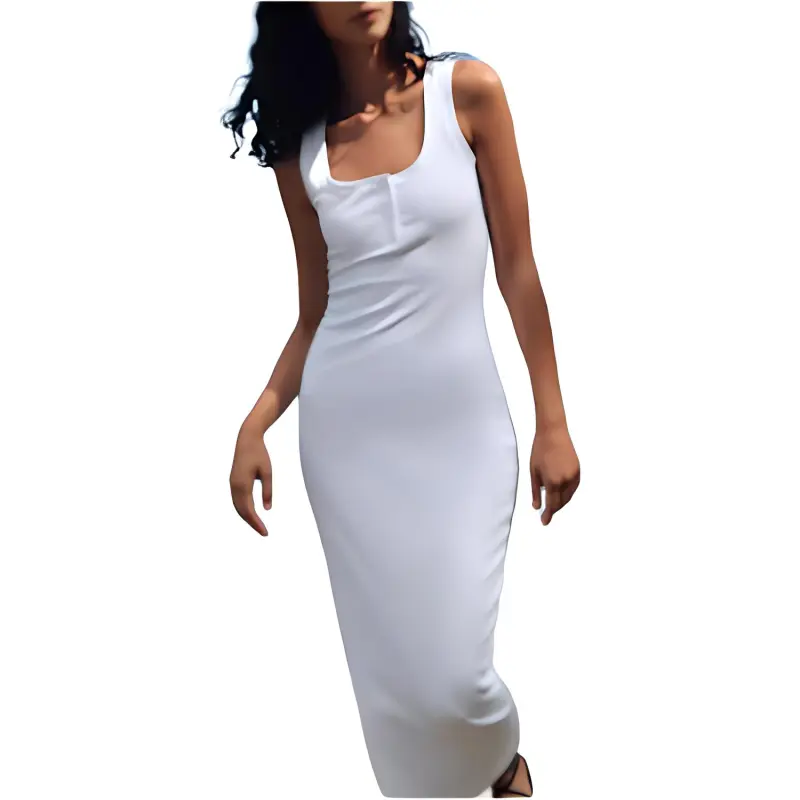 ZARA Sleeveless Dress Women's White-2