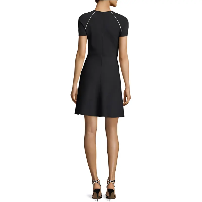 Valentino Short Sleeved Dresses Women's Black-2