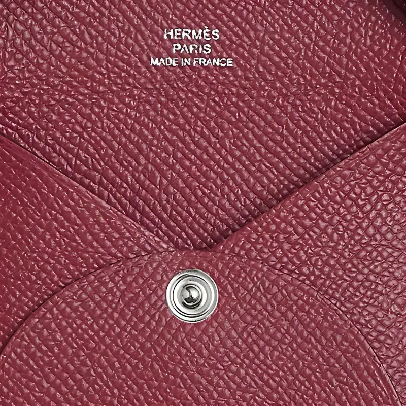 HERMES Bastia Epsom Leather Coin Purse Wallet Women's B5 Rubis Gemstone Red-2