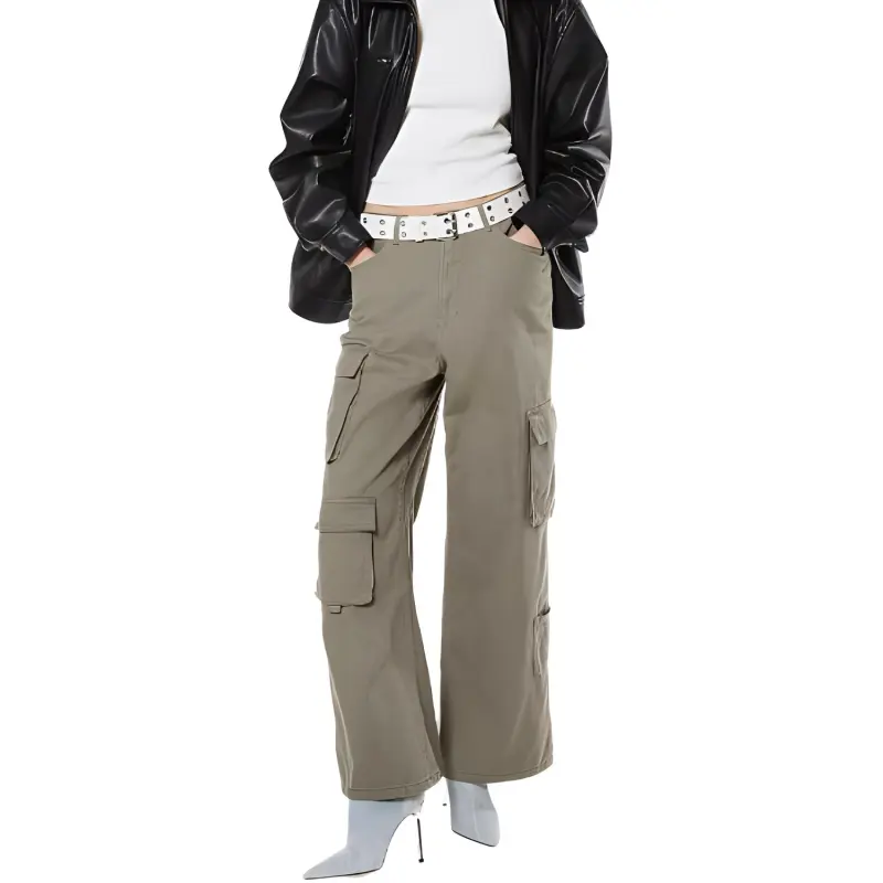H&M Cargo Pants Women's Khaki Green-1