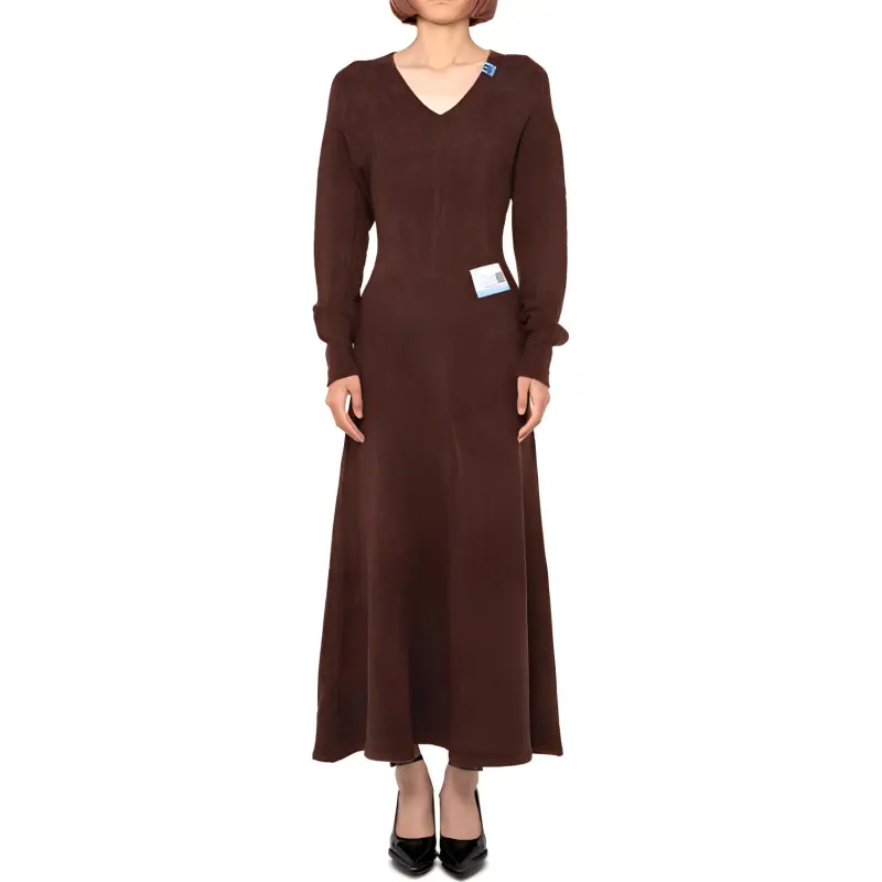 Maison Mihara Yasuhiro Long Sleeved Dresses Women's Brown-3
