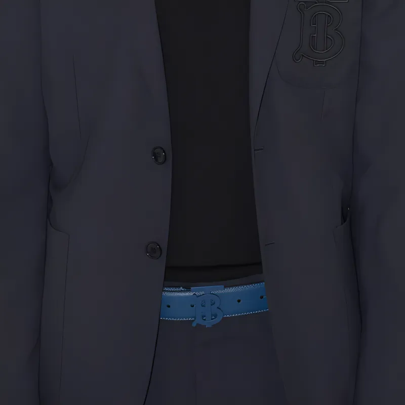 Burberry Leather Belts Men's Blue Width 3.5cm-2