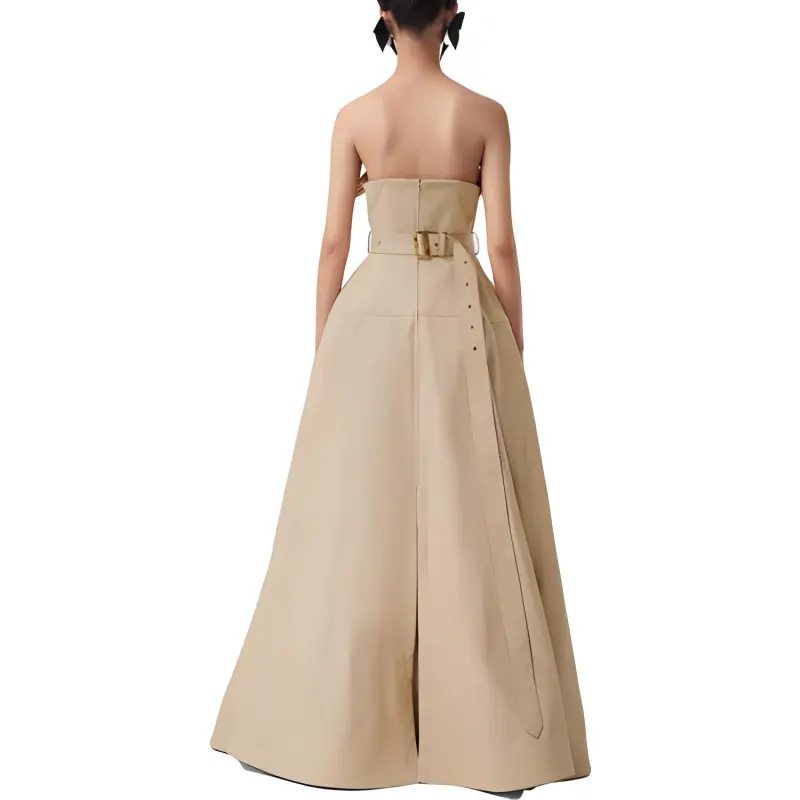 Burberry Sleeveless Dresses Women's Beige-2