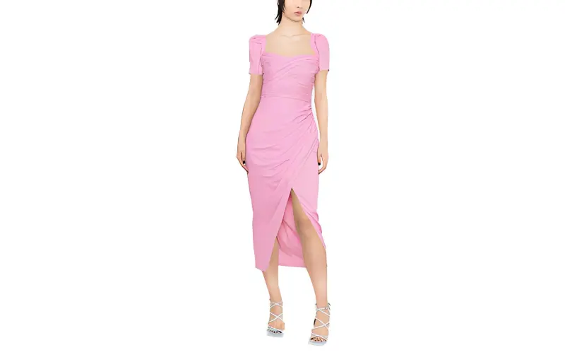Self portrait Ruched detail Wrap Midi Dress-1
