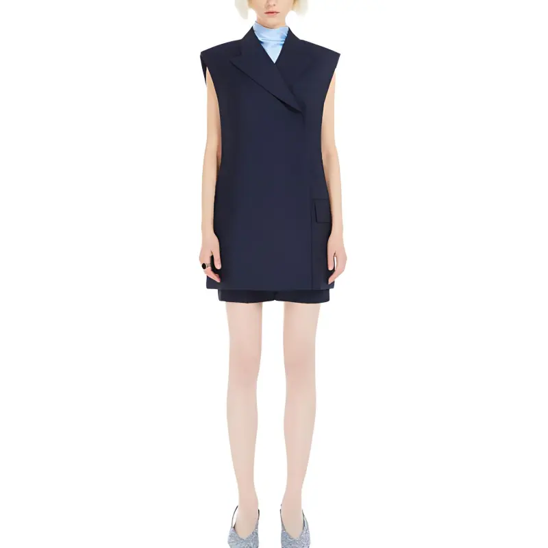 SportMa Ilex Collection Sleeveless Tailored Blazer Business Suit Women's Ultramarine-1