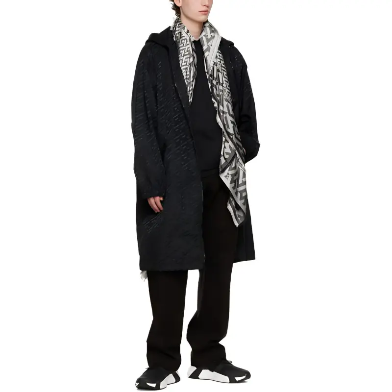 VERSACE Trench Coat Men's Black-1