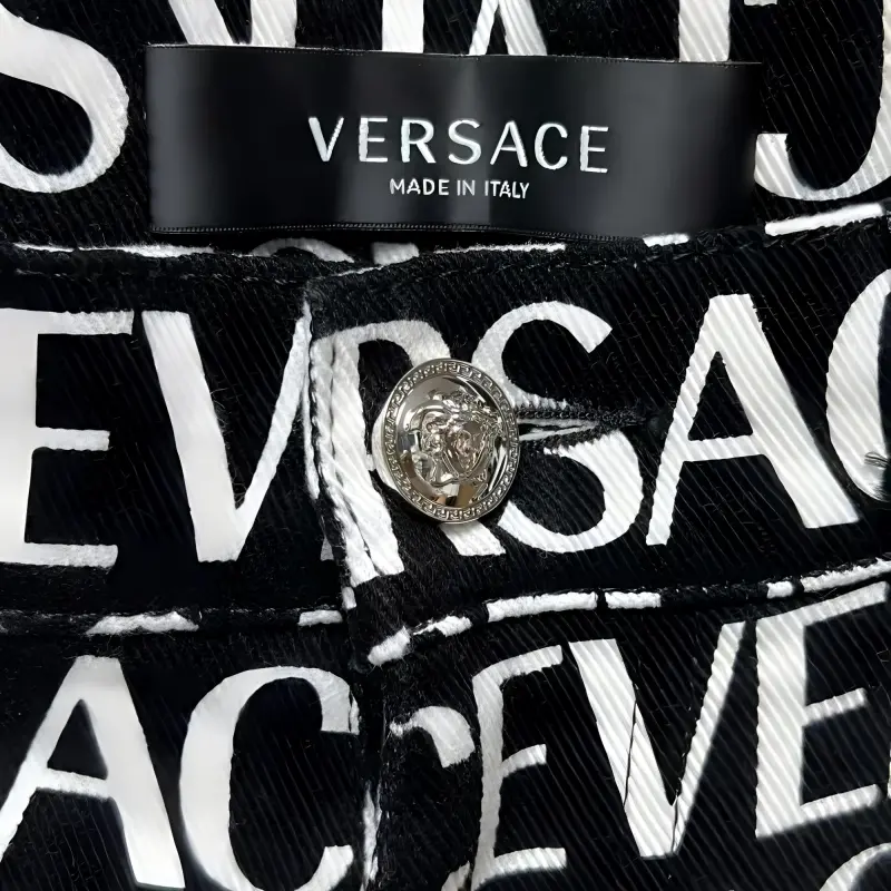 VERSACE FW24 Casual Pants Men's Black White-4