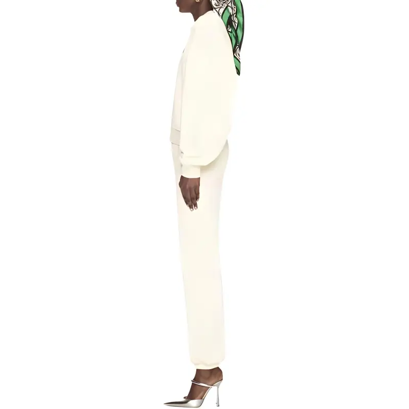 OFF WHITE OW Print Cotton Sweatshirt Cream White-4