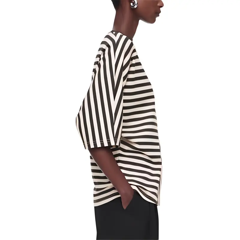 COS Batwing Sleeve T Shirt Women's Black Stripes-3