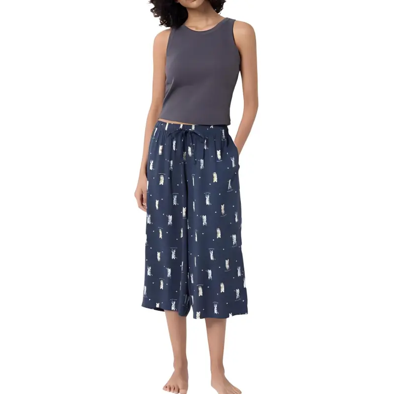 UNIQLO x SHAYUMAO LIANMINGKUAN Casual Pants Women's Navy Blue-1