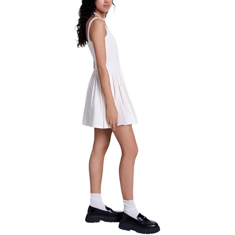 Maje Pleated Sleeveless Mini Dress-3